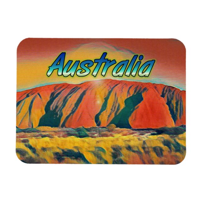Magnet Flexible Australie Uluru Ayers Rock surréaliste (Horizontal)