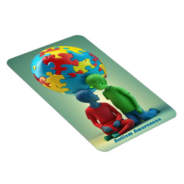 Magnet Flexible Autisme - Taille : Aimant 4 po x 6 po (Côté Droit)
