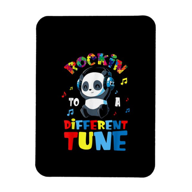 Magnet Flexible Autiste | Rockin À Un Panda Cute De Tune Différent (Vertical)