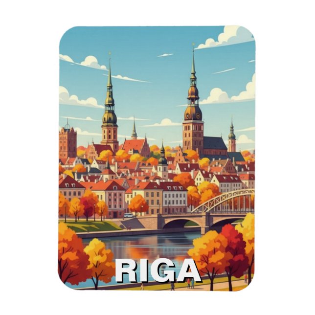 Magnet Flexible Automne à Riga Lettonie Voyage (Vertical)