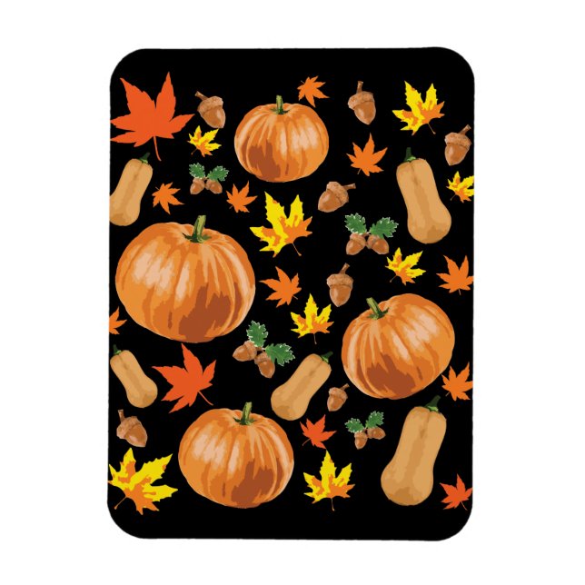 Magnet Flexible Automne Orange Citrouille Automne Motif (Vertical)