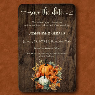 Magnet Flexible Automne Rustique Automne Bois Mariage Sauvez la da