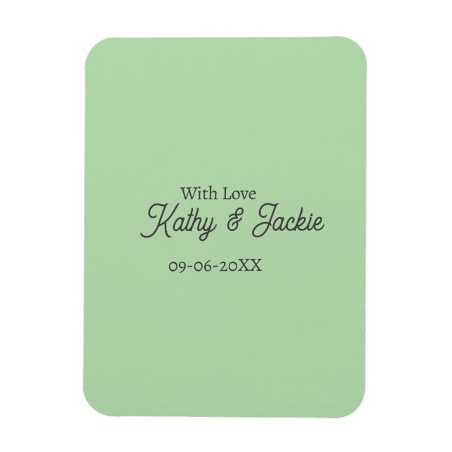 Magnet Flexible Avec amour ajout nom du couple mariage simple mini (Vertical)