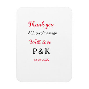 Magnet Flexible Avec amour ajoutez lettre nom de couple merci ajou