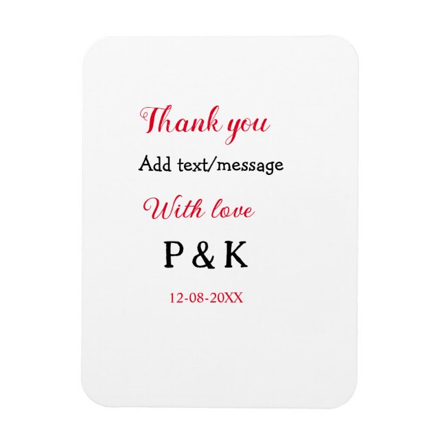 Magnet Flexible Avec amour ajoutez lettre nom de couple merci ajou (Vertical)