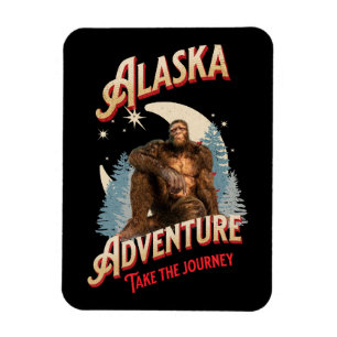Magnet Flexible Aventure Bigfoot en Alaska Art Rétro de la Nature