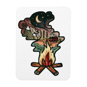 Magnet Flexible Aventure de nuit au feu de camp