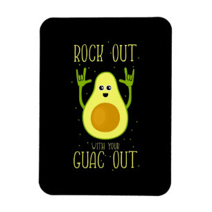 Magnet Flexible Avocado Rock Out Avec Votre Guac Out