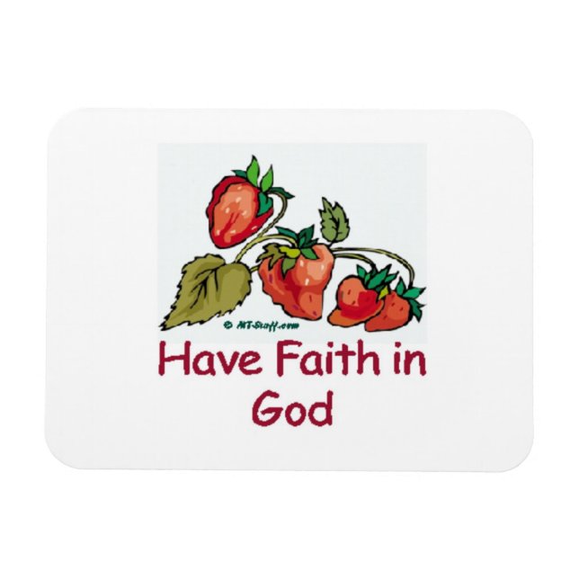 Magnet Flexible Ayez foi en Dieu fraise (Horizontal)