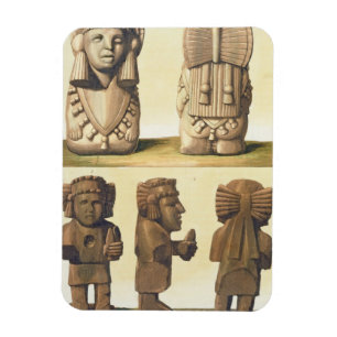 Magnet Flexible Aztec Idols, Mexique (lithographie couleur)
