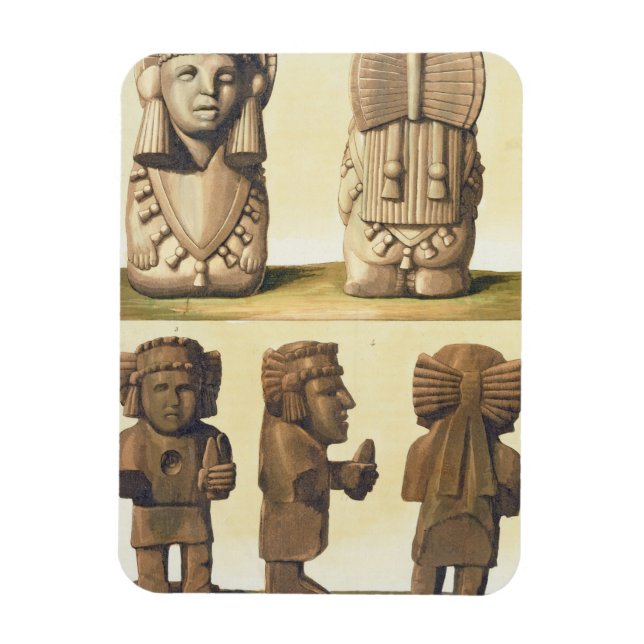 Magnet Flexible Aztec Idols, Mexique (lithographie couleur) (Vertical)