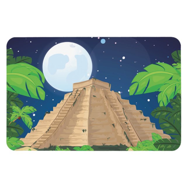 Magnet Flexible Aztec Pyramide paysage de dessin animé (Horizontal)