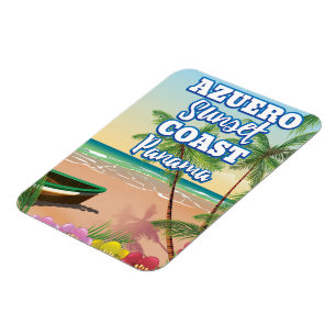 Magnet Flexible Azuero Côte du coucher de soleil Panama affiche de
