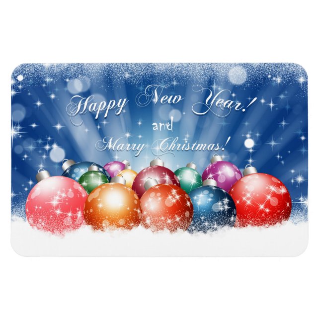 Magnet Flexible Babioles de bonne année et de Joyeux Noël (Horizontal)