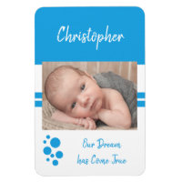 Baby Boy rêve devenir vrai photo bleu et blanc