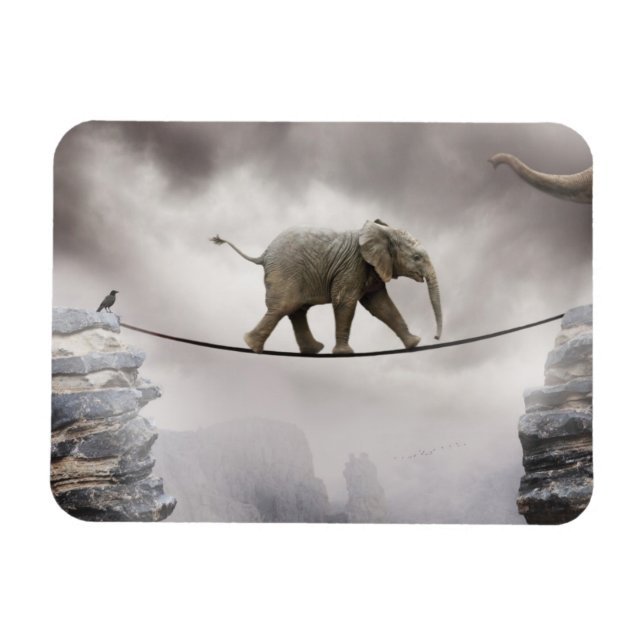 Magnet Flexible Baby Elephant Marche La Tightrope (Horizontal)