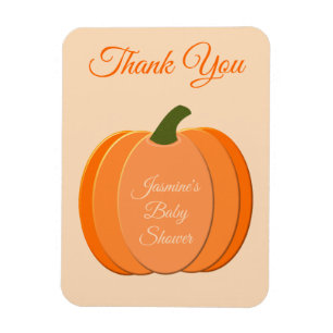 Magnet Flexible Baby shower Citrouille neutre genre mignon Orange