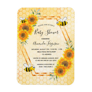 Magnet Flexible Baby shower de tournesol de nid d'abeille