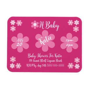 Magnet Flexible Baby Shower- Fleur Rose Glam-