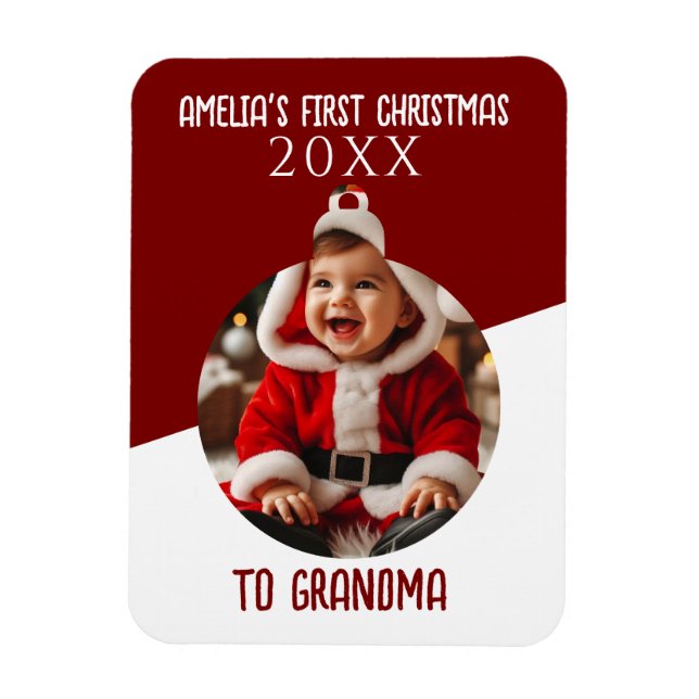 Magnet Flexible Baby's First Christmas Photo Ornament Keepsake  (Vertical)