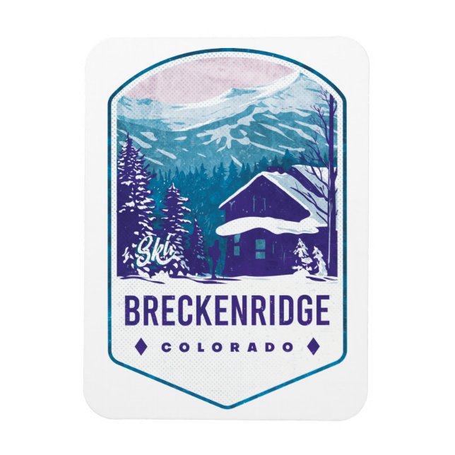 Magnet Flexible Badge de ski Breckenridge Colorado (Vertical)