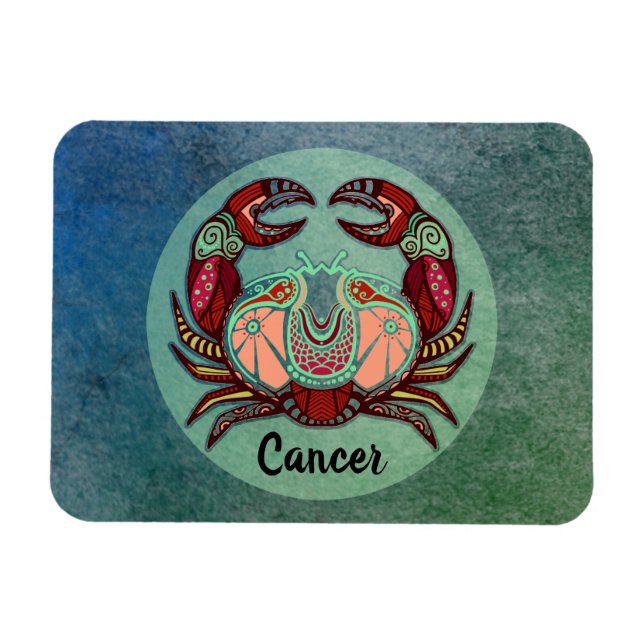 Magnet Flexible Badge Rétro Crabe Cancer (Horizontal)