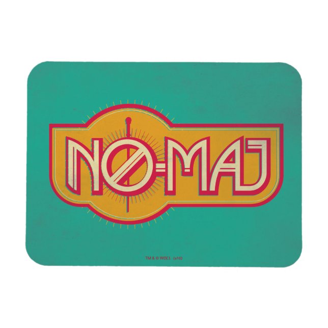 Magnet Flexible Badge rouge et jaune NO-MAJ™ (Horizontal)