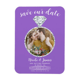 Magnet Flexible Bague de diamant violet éclat Photo Date d'enregis