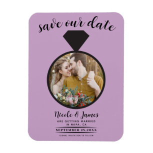 Magnet Flexible Bague de fiançailles lilas violet Photo Save the D
