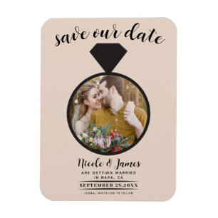 Magnet Flexible Bague de mariage en bisque d'amande Photo de save 