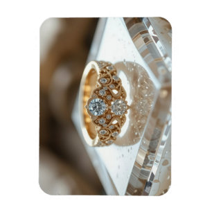 Magnet Flexible bague diamant doré brillant