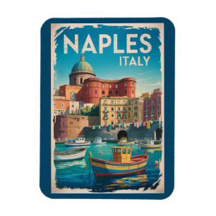 Magnet Flexible Baie de Naples Italie Illustration Art de Voyage V