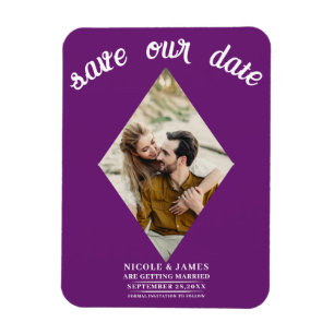 Magnet Flexible Baie Diamant Photo Mariage Épargnez la Date