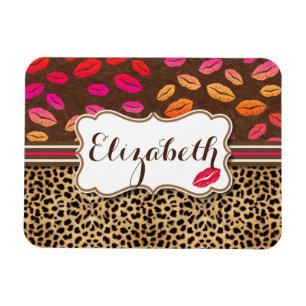 Magnet Flexible Baisers de lèvres d'empreinte de léopard
