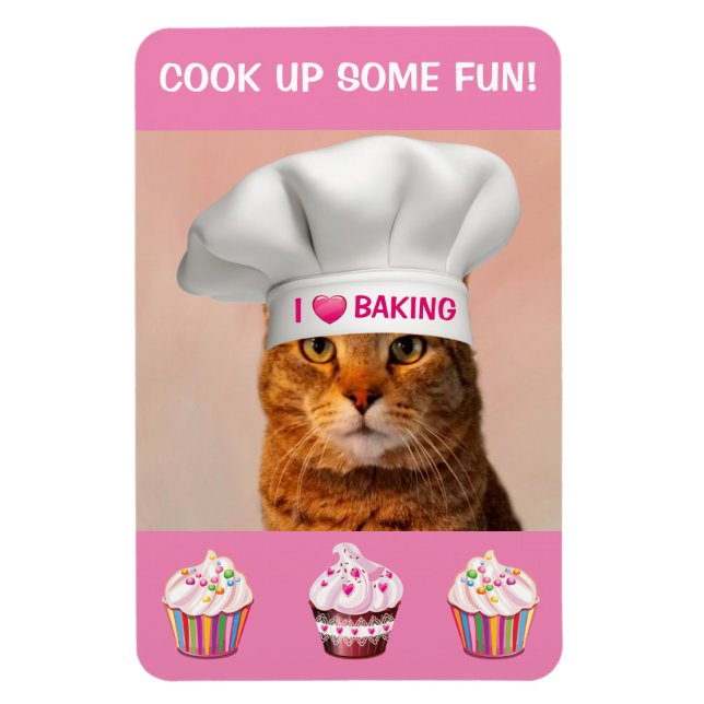 Magnet Flexible Baking de chat amusant (Vertical)