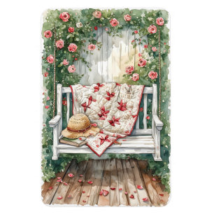 Magnet Flexible Balançoire Vintage Rose avec Charme de Courtepoint
