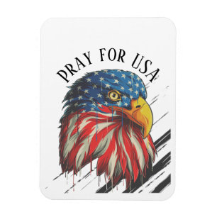Magnet Flexible Bald Eagle Bird USA Drapeau Prier pour les USA