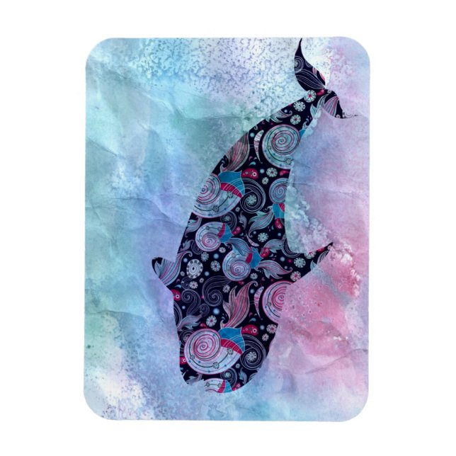 Magnet Flexible Baleine ornementale en silhouette (Vertical)