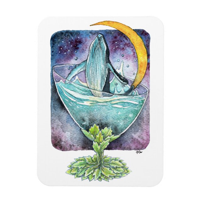 Magnet Flexible Baleine Sous La Lune (Vertical)