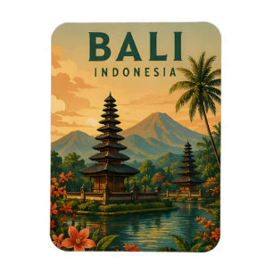 Magnet Flexible Bali Indonésie Temples Tropicaux Île Voyage 🌴