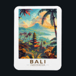 Magnet Flexible Bali Indonésie Temples Voyage Art Vintage<br><div class="desc">Conception de voyage vectorielle rétro Bali. Bali est une île du sud-est asiatique réputée pour ses plages,  ses temples et sa culture. Elle abrite également la vie marine,  des parcs safaris et des oeuvres d'art.</div>