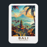 Magnet Flexible Bali Indonésie Temples Voyage Art Vintage<br><div class="desc">Conception de voyage vectorielle rétro Bali. Bali est une île du sud-est asiatique réputée pour ses plages,  ses temples et sa culture. Elle abrite également la vie marine,  des parcs safaris et des oeuvres d'art.</div>
