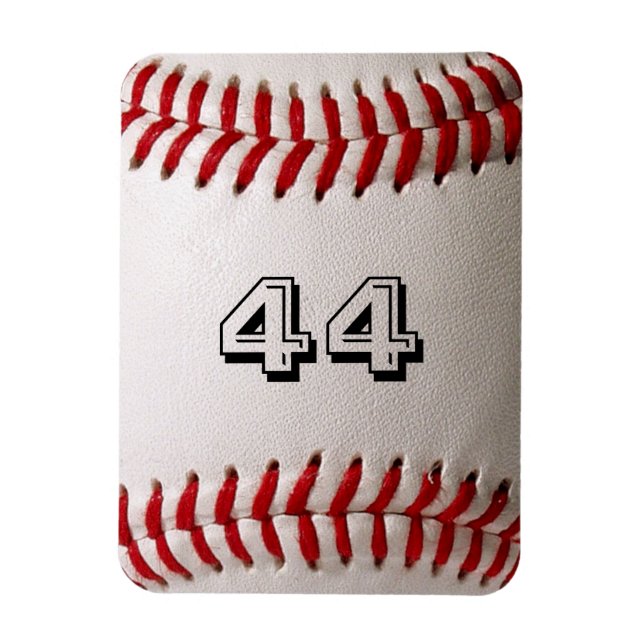 Magnet Flexible Balle de baseball blanche classique avec numéro de (Vertical)