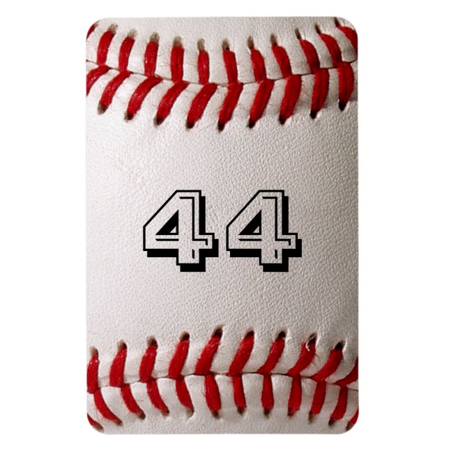 Magnet Flexible Balle de baseball blanche classique avec numéro de (Vertical)