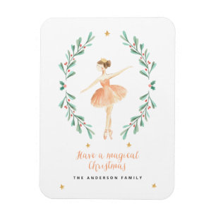 Magnet Flexible ballerine aquarelle botanique mignon Noël Pos