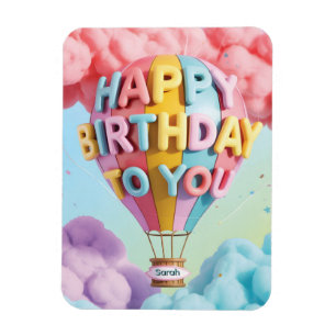 Magnet Flexible Ballon à air chaud "Joyeux Anniversaire" 3D fantai