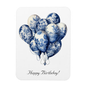 Magnet Flexible Ballons en bleu Delft, personnalisable