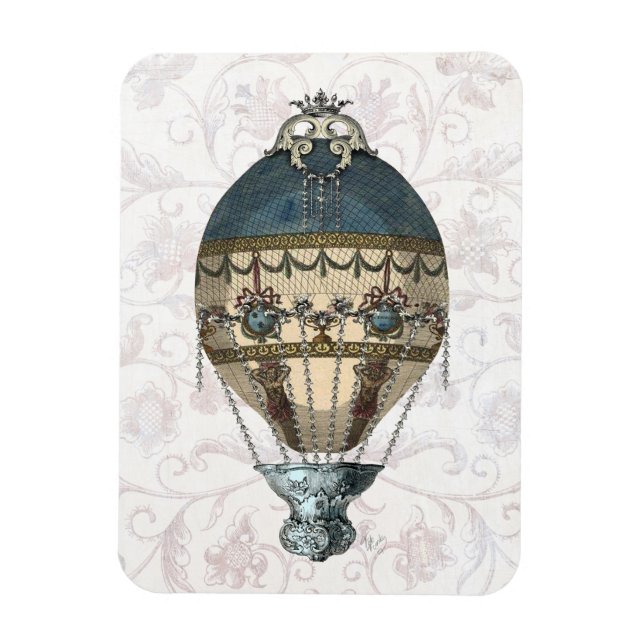 Magnet Flexible Balloon baroque bleu & crème (Vertical)