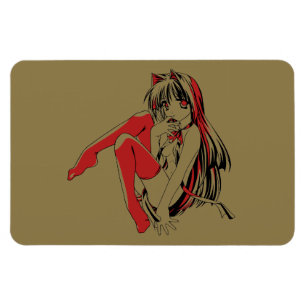 Magnet Flexible Bandes dessinées R & B, Anime Loli Chat Feline Fou
