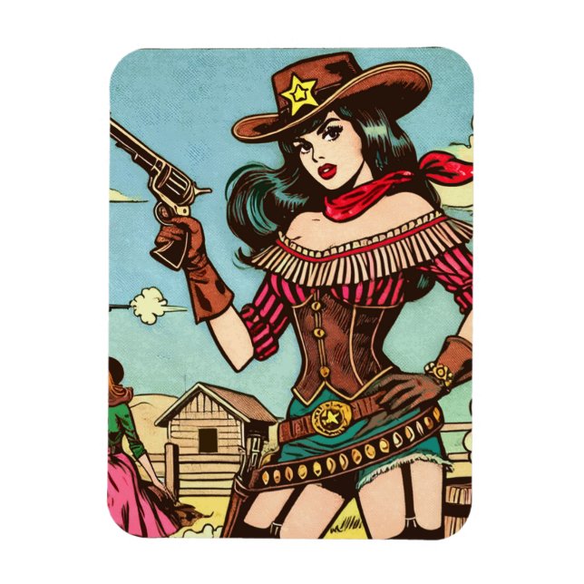 Magnet Flexible Bandes dessinées vintage mignonne (Vertical)